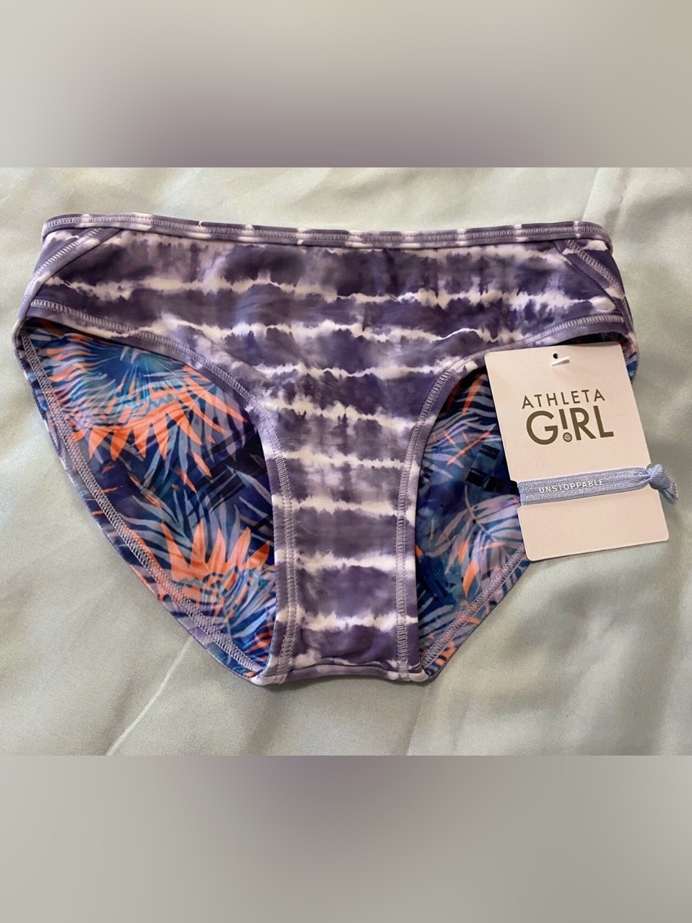 ATHLETA Girl Reversible Tropics Bikini Bottom Size M/8-10 NWT